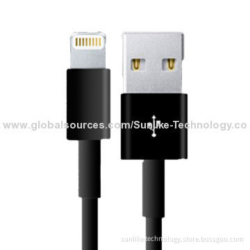 Lightning Cable with MFi, for iPhone 5/5S/5C/iPad, Charging and Data Synchronizing